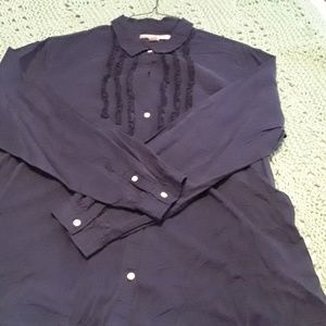 Navy long-sleeve women's blouse